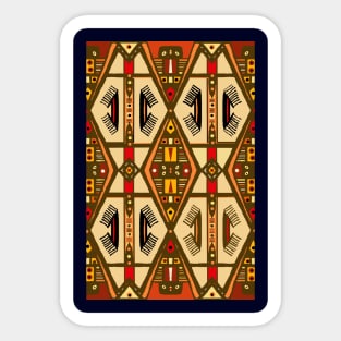 Manjak African Wax Textile Tribal Pattern Earth Colours Sticker